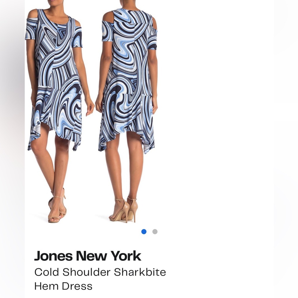 🔥🔥JONES New York Cold shoulder Sharkbite Hem Dress